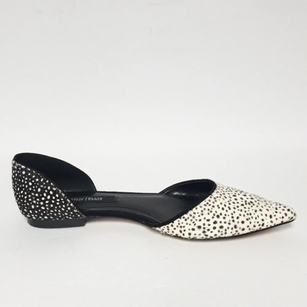 WHBM CALF HAIR SPOTTED POINTED TOE FLATS